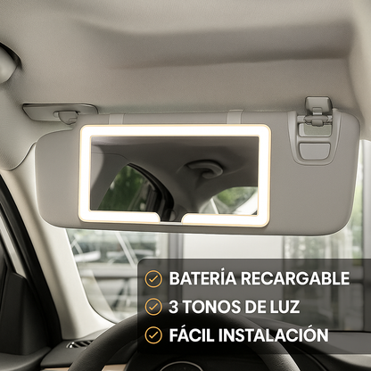 💡 Espejo LED de Maquillaje para Carro – Recargable & de Lujo 💄🚗