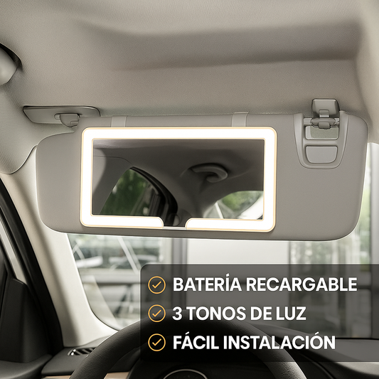 💡 Espejo LED de Maquillaje para Carro – Recargable & de Lujo 💄🚗