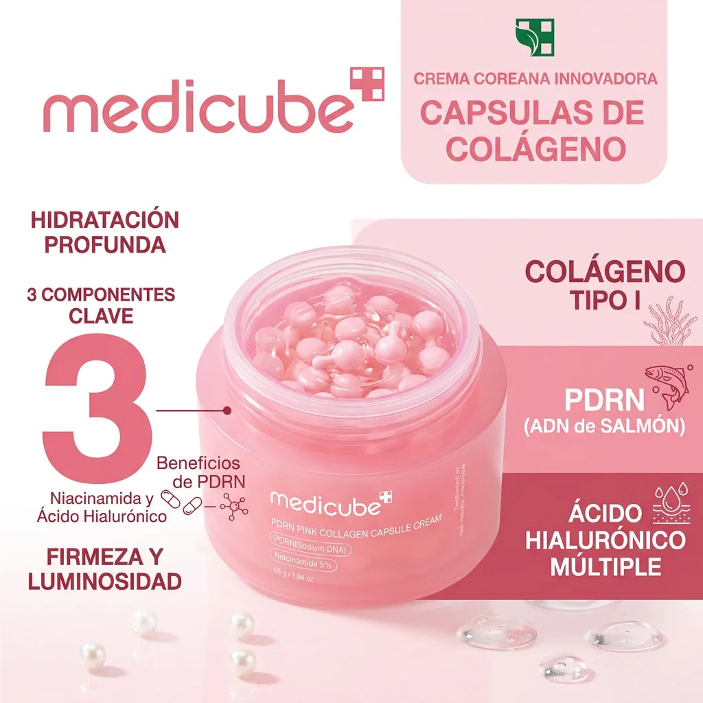 Medicube PDRN Pink Collagen Capsule Cream | Crema Revitalizante Avanzada