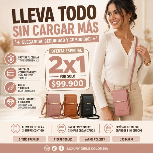 👜 Oferta 2x1: Bolso porta celular y documentos - Luxury Girl®✨
