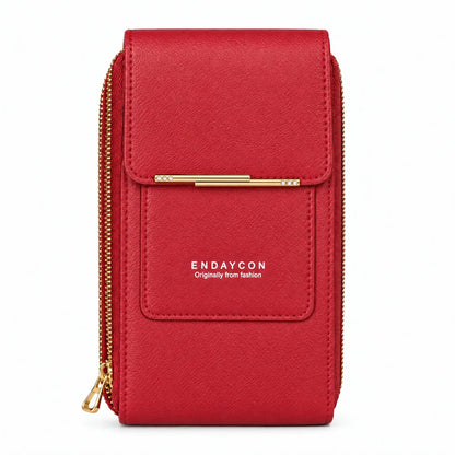 Bolso porta celular color rojo carmesí