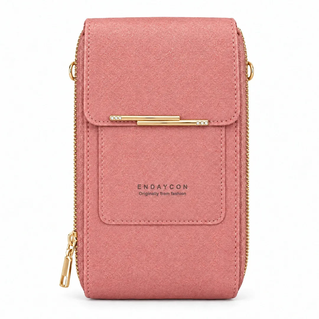 Bolso porta celular color rosado coral