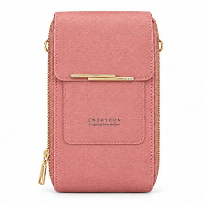 Bolso porta celular color rosado coral