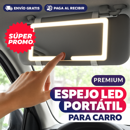 💡 Espejo LED de Maquillaje para Carro – Recargable & de Lujo 💄🚗